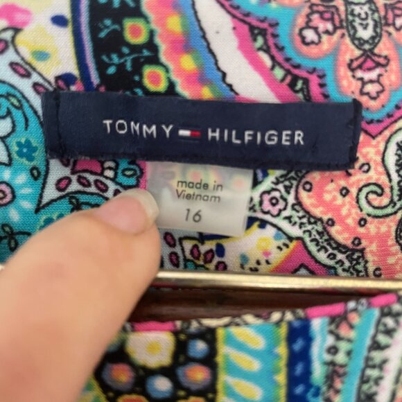 Tommy Hilfiger Paisley Dress Size 16 Flutter sleeves - Picture 3 of 5